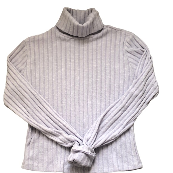Garage Sweaters - Garage ribbed turtleneck sweater top in lavender